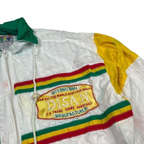 Vintage 80s Africa Unite Disan Lightweight Utility Jacket FLAW OSFA One Size - Picture 8 of 13